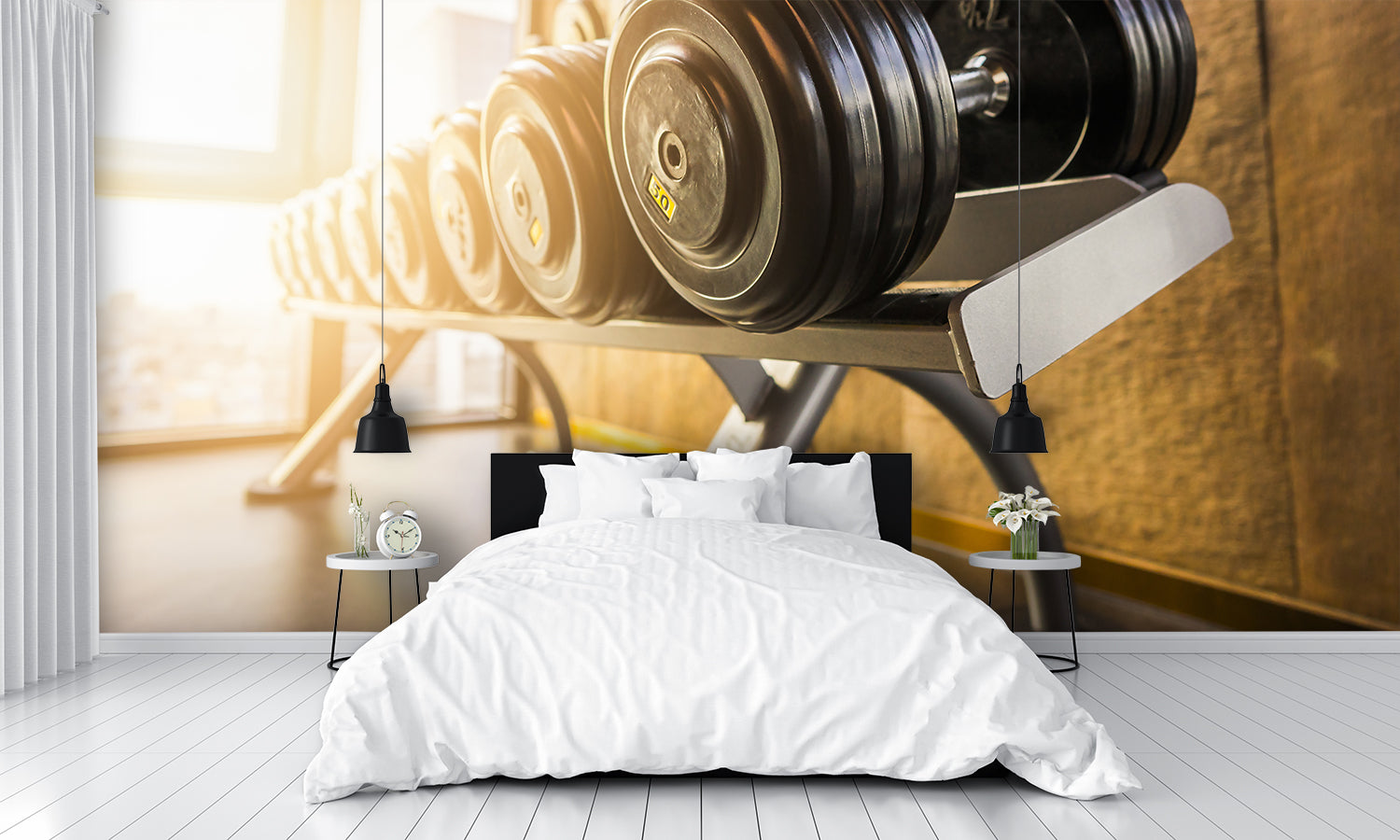 Custom Designed Weight Room Wallpaper Workout Wall Mural