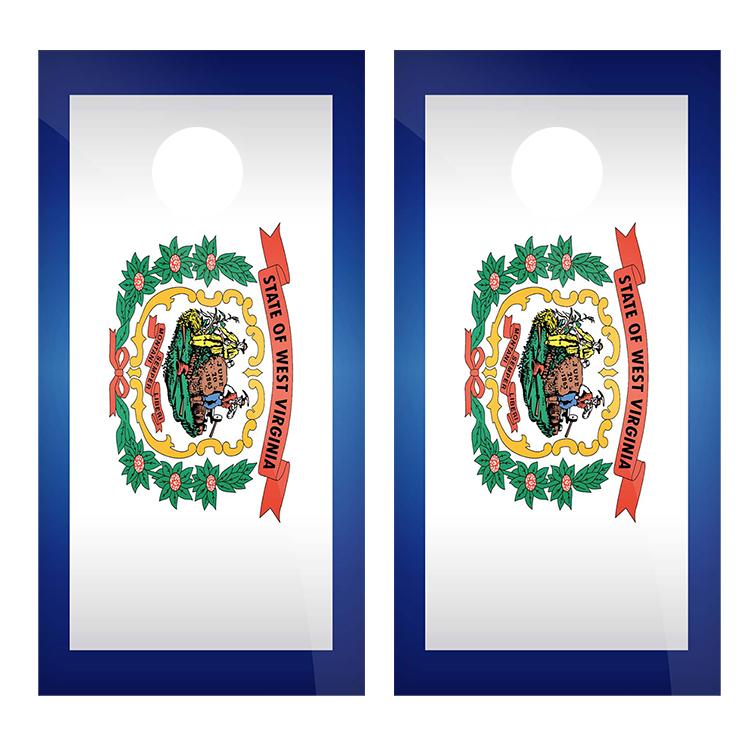 Flag of West Virginia Cornhole Board Decal Wraps