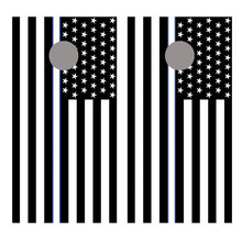 White Line American Flag Cornhole Board Decal Wraps