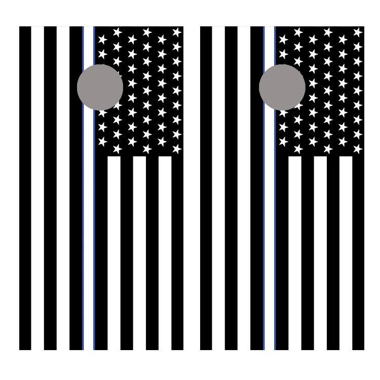 White Line American Flag Cornhole Board Decal Wraps
