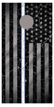 White Line Crackle American Flag Corn Hole Decal Wrap