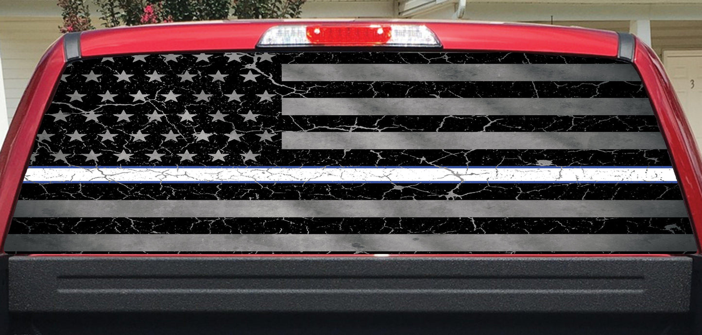 White Line Crackle Rear Window Decal