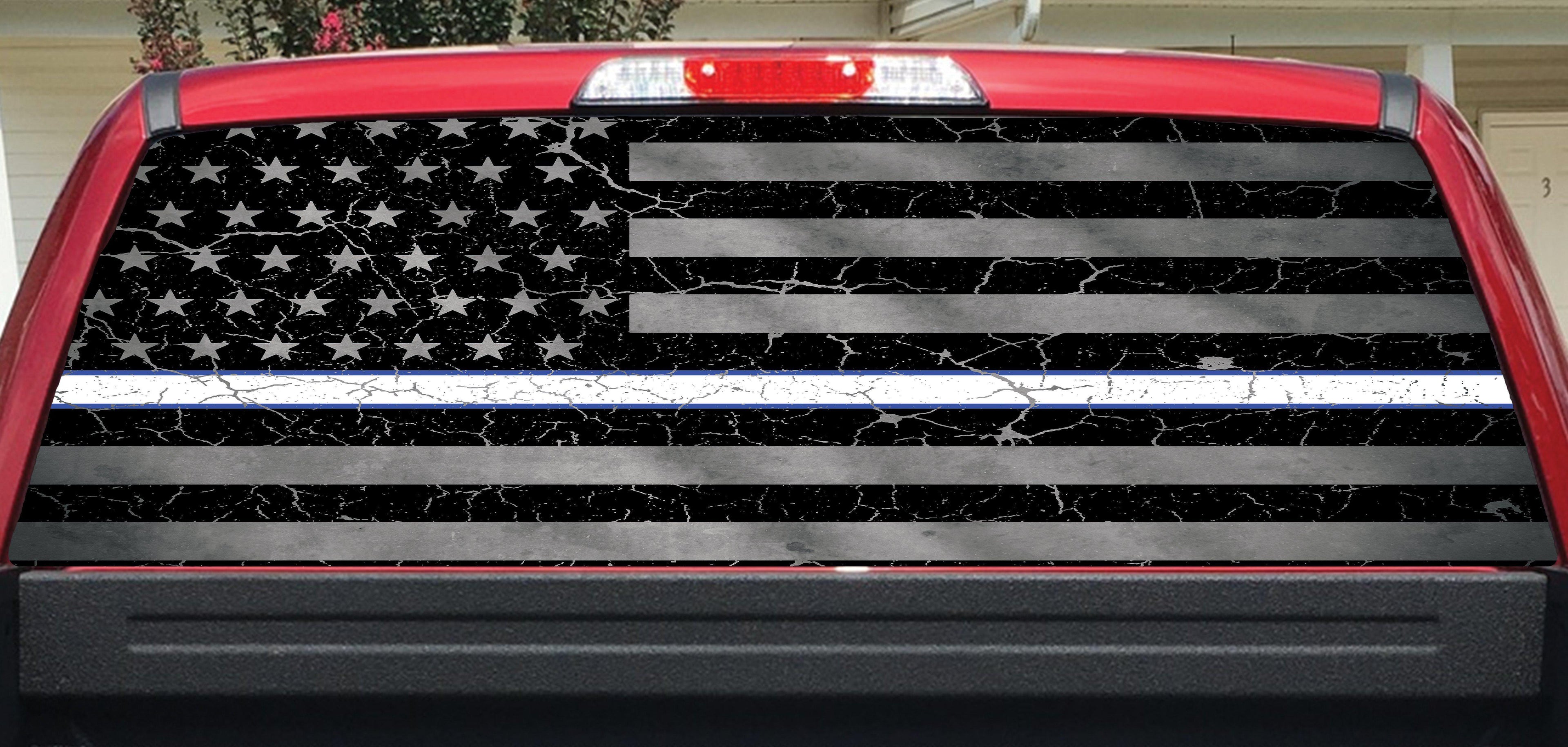 White Line Crackle Rear Window Decal
