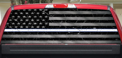 White Line Crackle Rear Window Decal