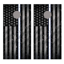 White Line Crackle Flipped American Flag Corn Hole Decal Wrap