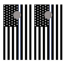 White Line Flipped American Flag Cornhole Board Decal Wraps