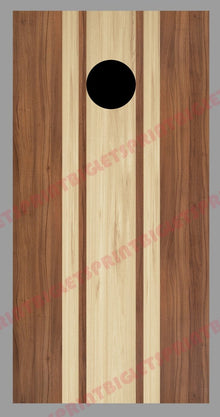 Wood Grain Design B Color Stripes Corn Hole Board Decal Wrap