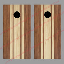 Wood Grain Design B Color Stripes Corn Hole Board Decal Wrap