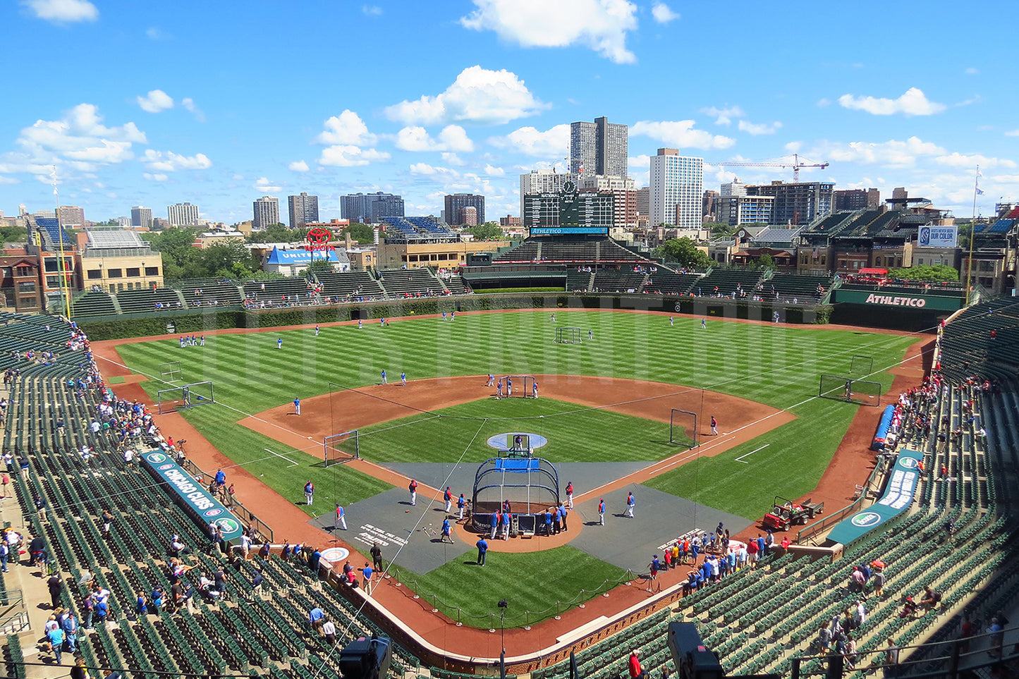 Wrigley Chicago Cubs B Wallpaper Baseball Diamond Mural