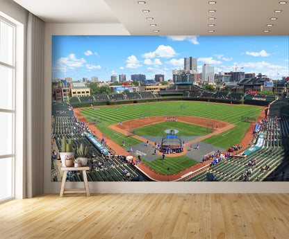 Wrigley Chicago Cubs B Wallpaper Baseball Diamond Mural