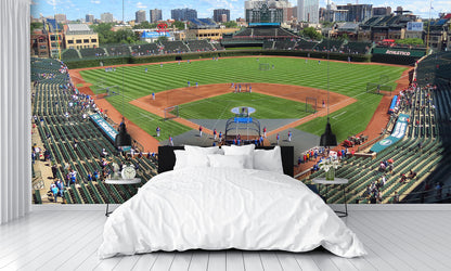Wrigley Chicago Cubs B Wallpaper Baseball Diamond Mural