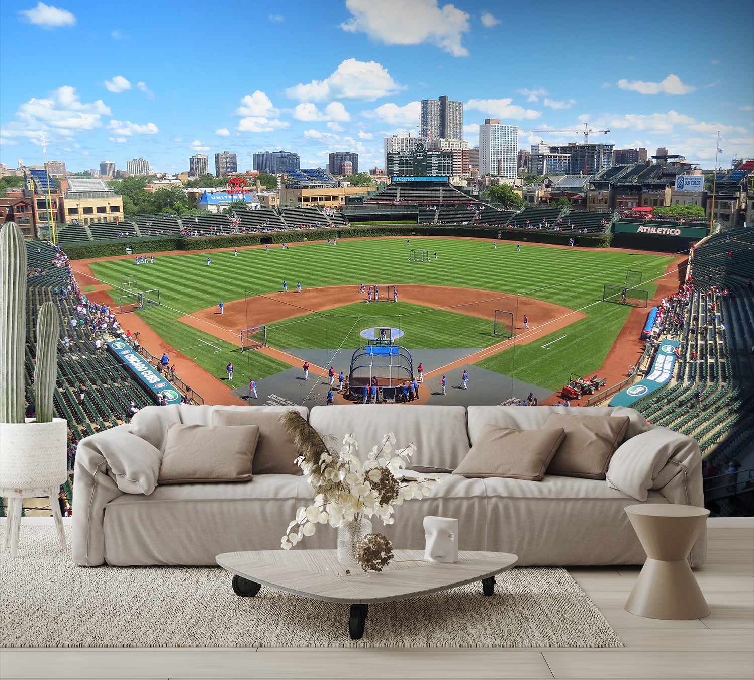Wrigley Chicago Cubs B Wallpaper Baseball Diamond Mural