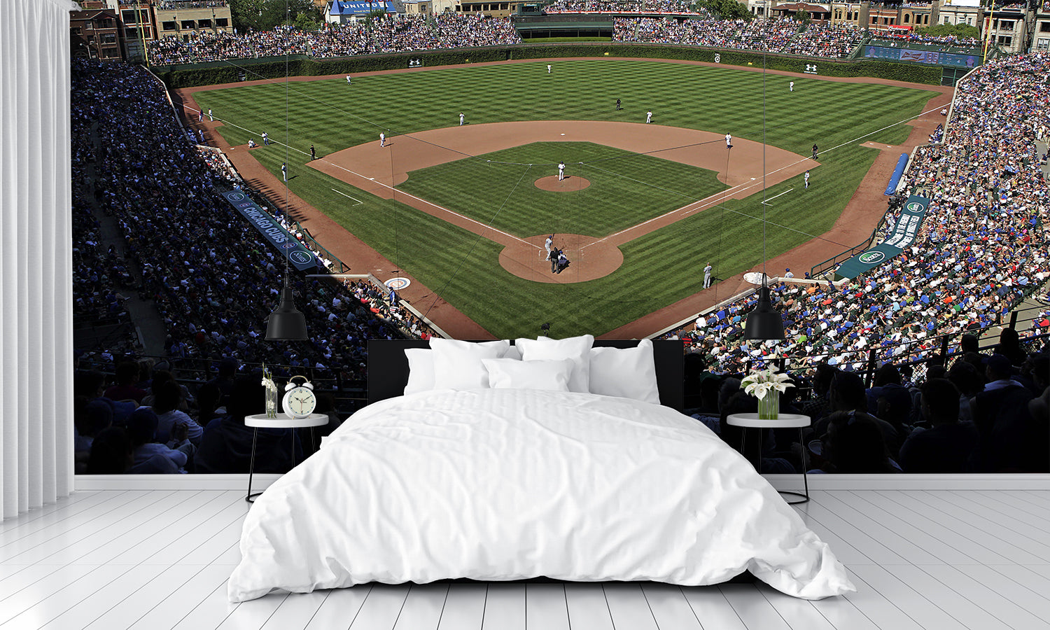 Wrigley Field Chicago Cubs Wallpaper Baseball Diamond bedroom