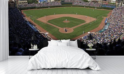 Wrigley Field Chicago Cubs Wallpaper Baseball Diamond bedroom