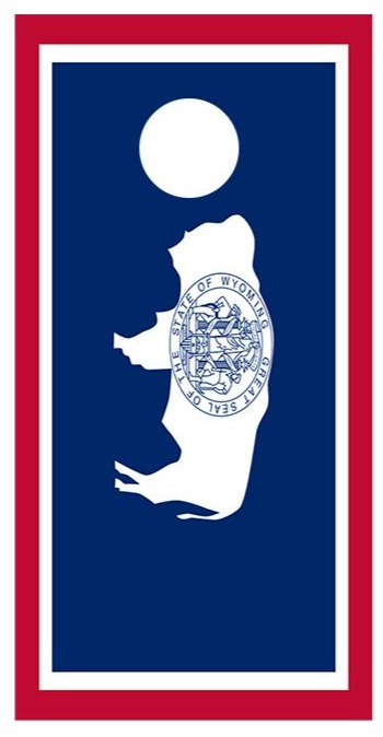 Flag of Wyoming Cornhole Board Decal Wraps