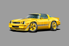 1981 Camaro T-Top Yellow Muscle Car Art Wall Decal