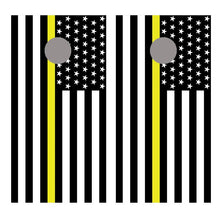 Yellow Line American Flag Cornhole Board Decal Wraps
