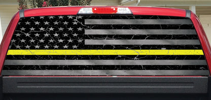 Yellow Line Crackle Rear Window Decal