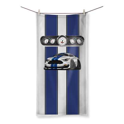 Mustang Hood Stripes Muscle Car Art Sublimation All Over Towel