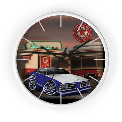Pontiac Lemans gas station car art Wall clock