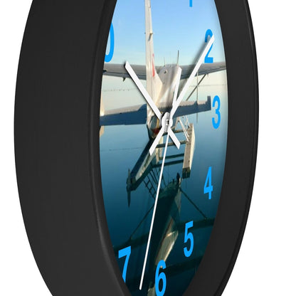 Seaplane Airplane on the Water Wall clock