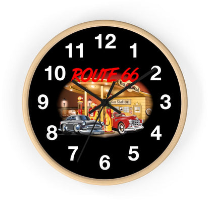 Numbered Route 66 Wall clock