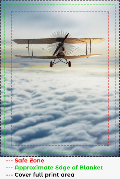 Over the Clouds Biplane Blanket