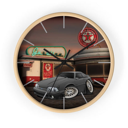 Fox Body Mustang Gas Station Wall clock