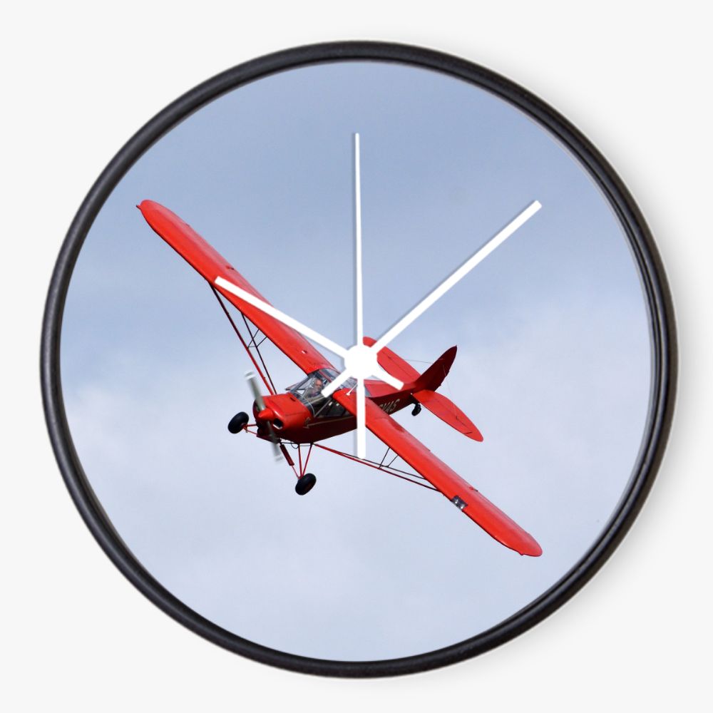 Red Piper Cub 10 inch wall clock