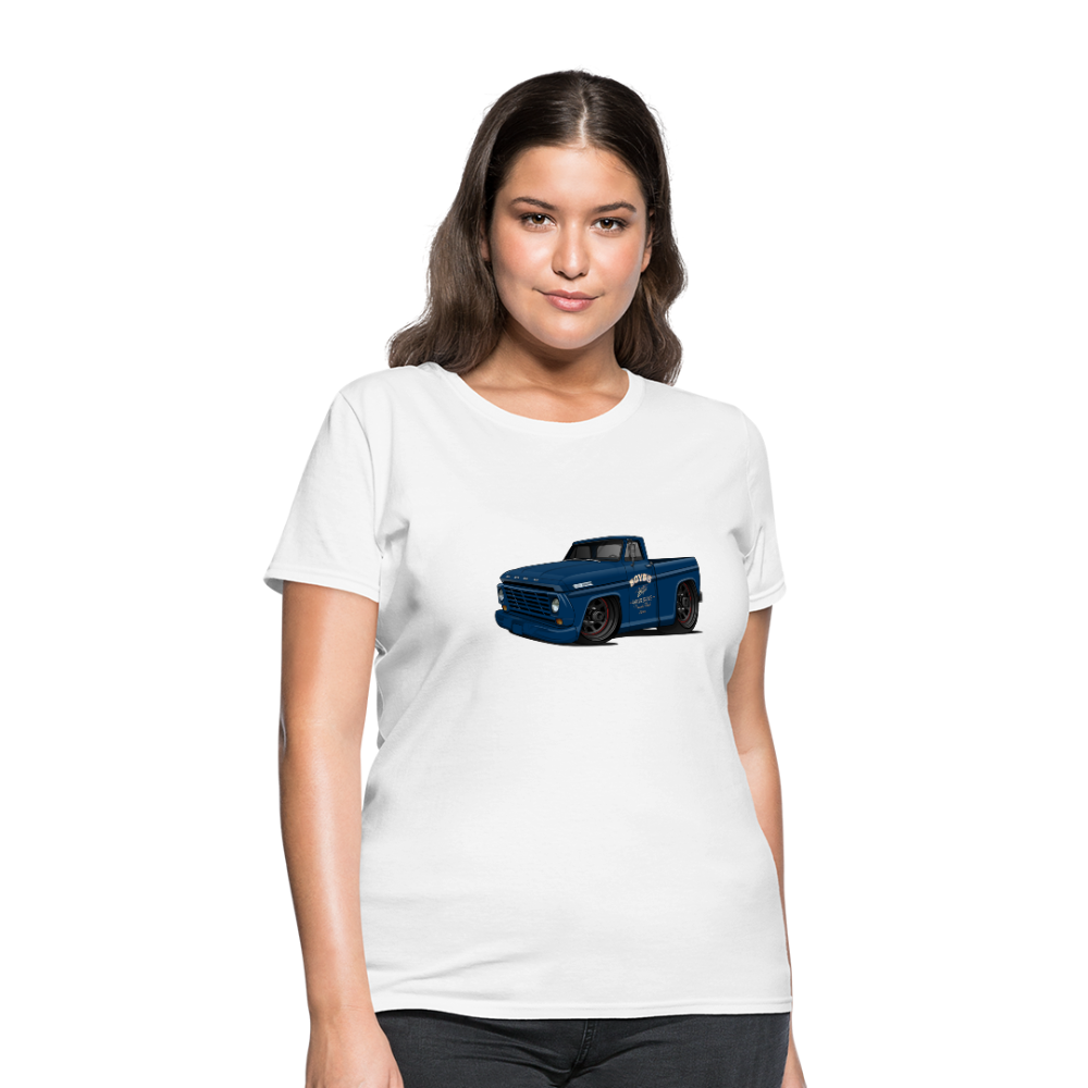 1967 Blue Ford F-100 Women's T-Shirt - white