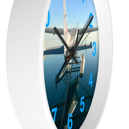 Seaplane Airplane on the Water Wall clock