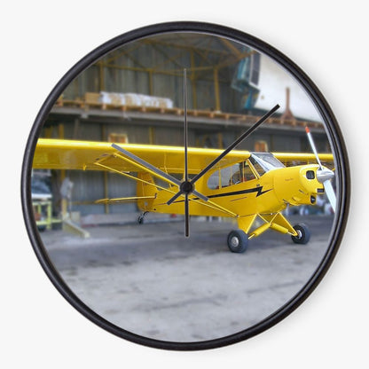 Yellow Piper Cub 10 inch wall clock
