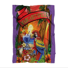 Margaritaville Purple Parrot Beach Premium Sublimation Adult Blanket