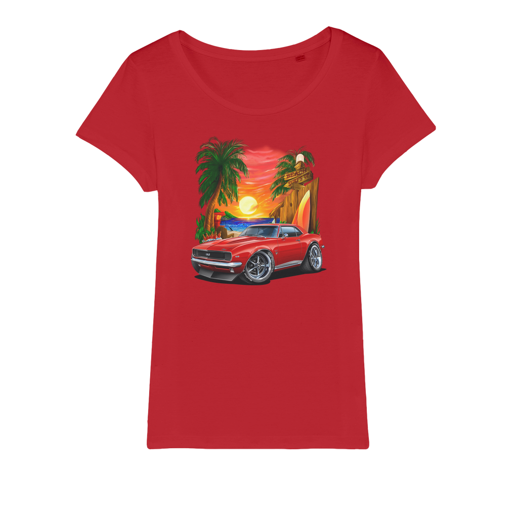 1967 Camaro SS Margaritaville Beach Car Art Organic Jersey Womens T-Shirt