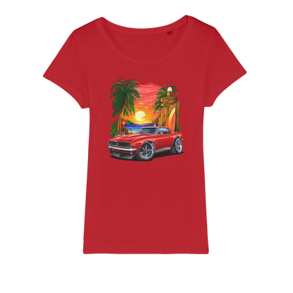 1967 Camaro SS Margaritaville Beach Car Art Organic Jersey Womens T-Shirt