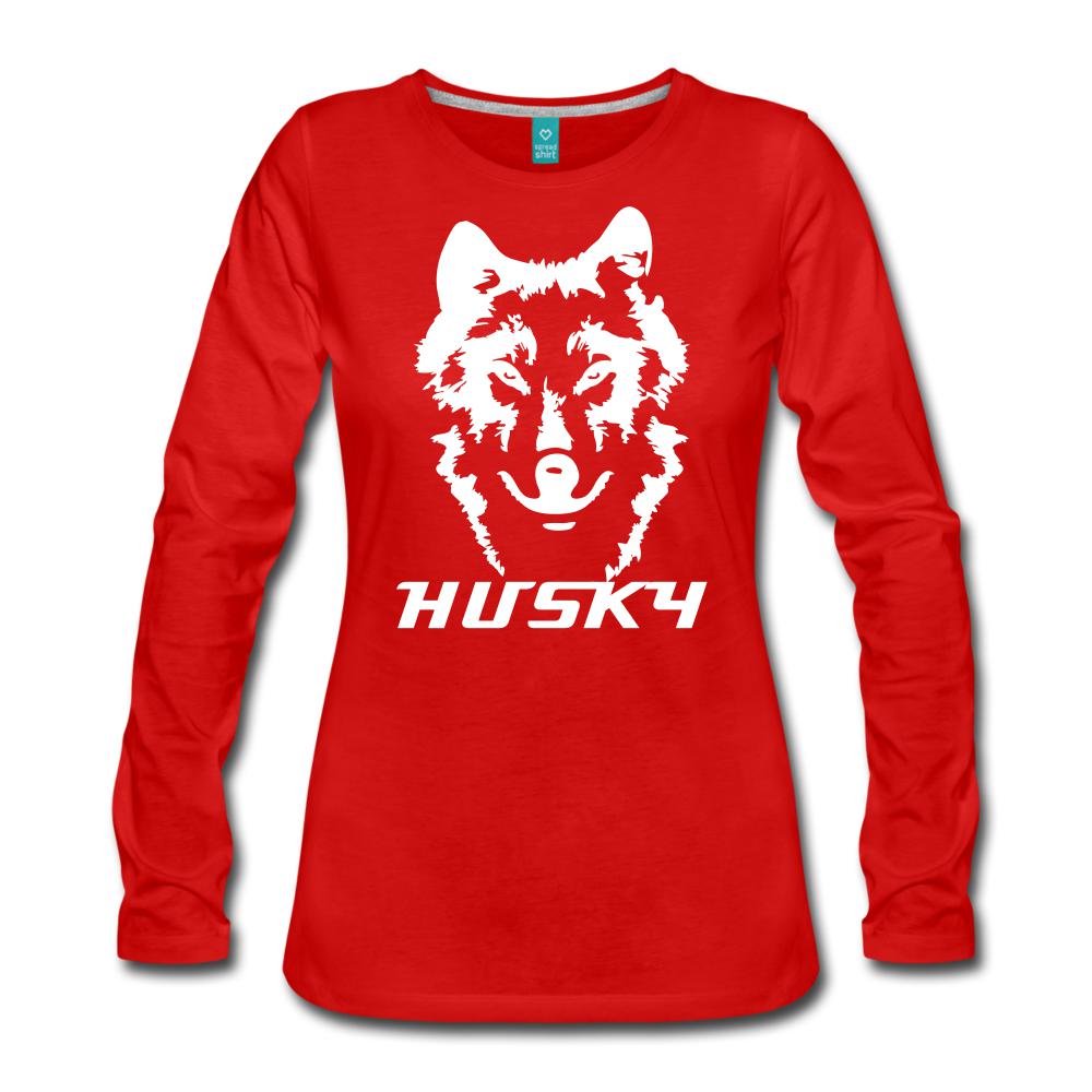 Siberian Husky Women's Premium Long Sleeve T-Shirt - red