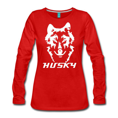 Siberian Husky Women's Premium Long Sleeve T-Shirt - red