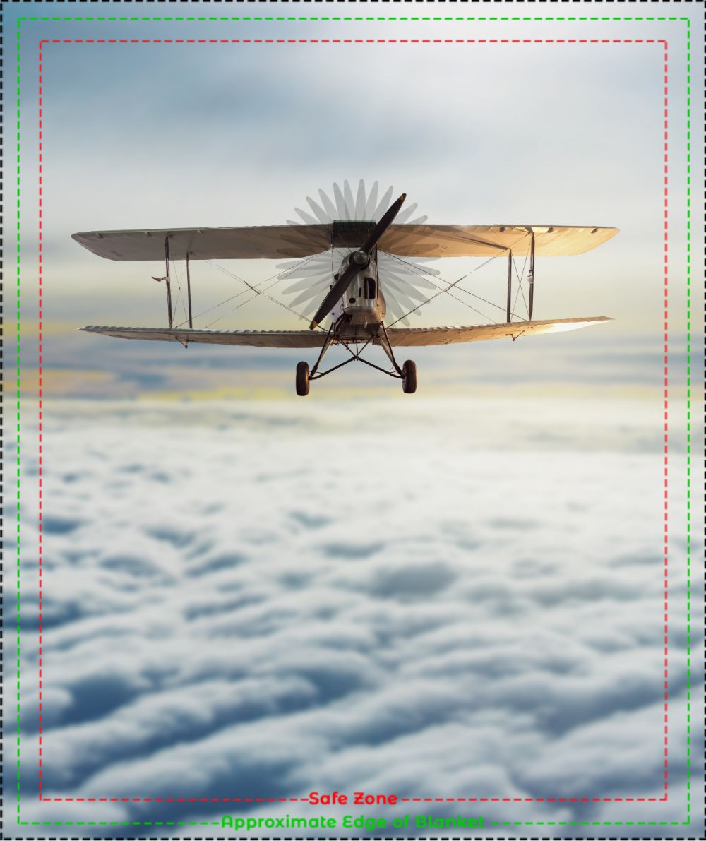 Over the Clouds Biplane Blanket