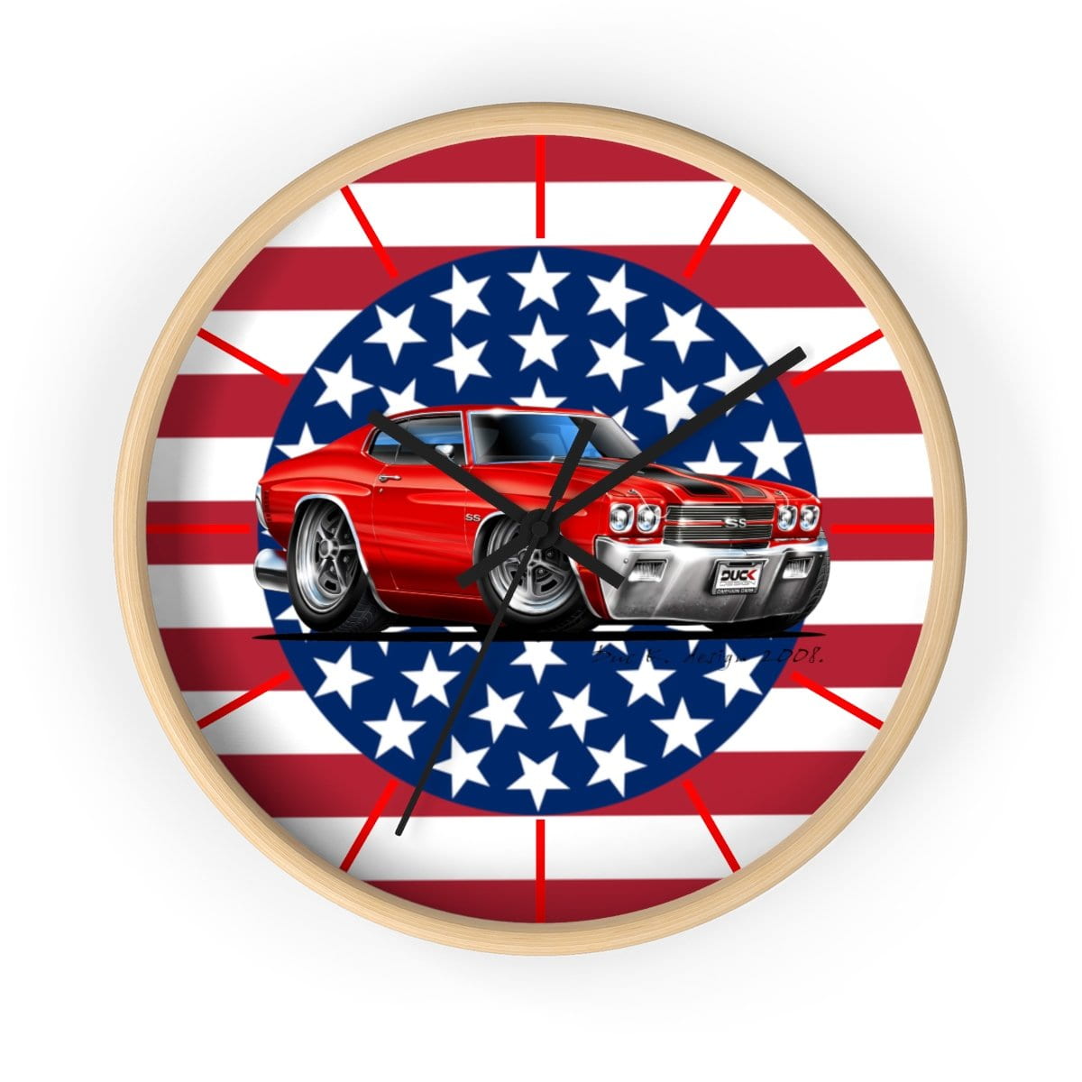 Stars and Stripes and a 1970 Chevelle Wall clock