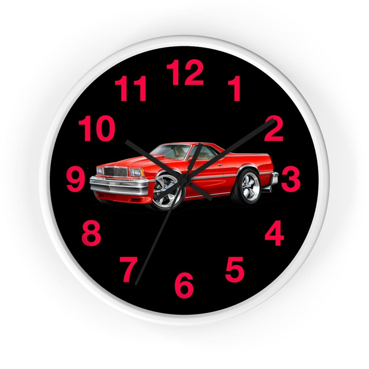 1978 El Camino Red Black Wall clock