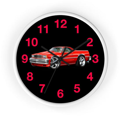 1978 El Camino Red Black Wall clock