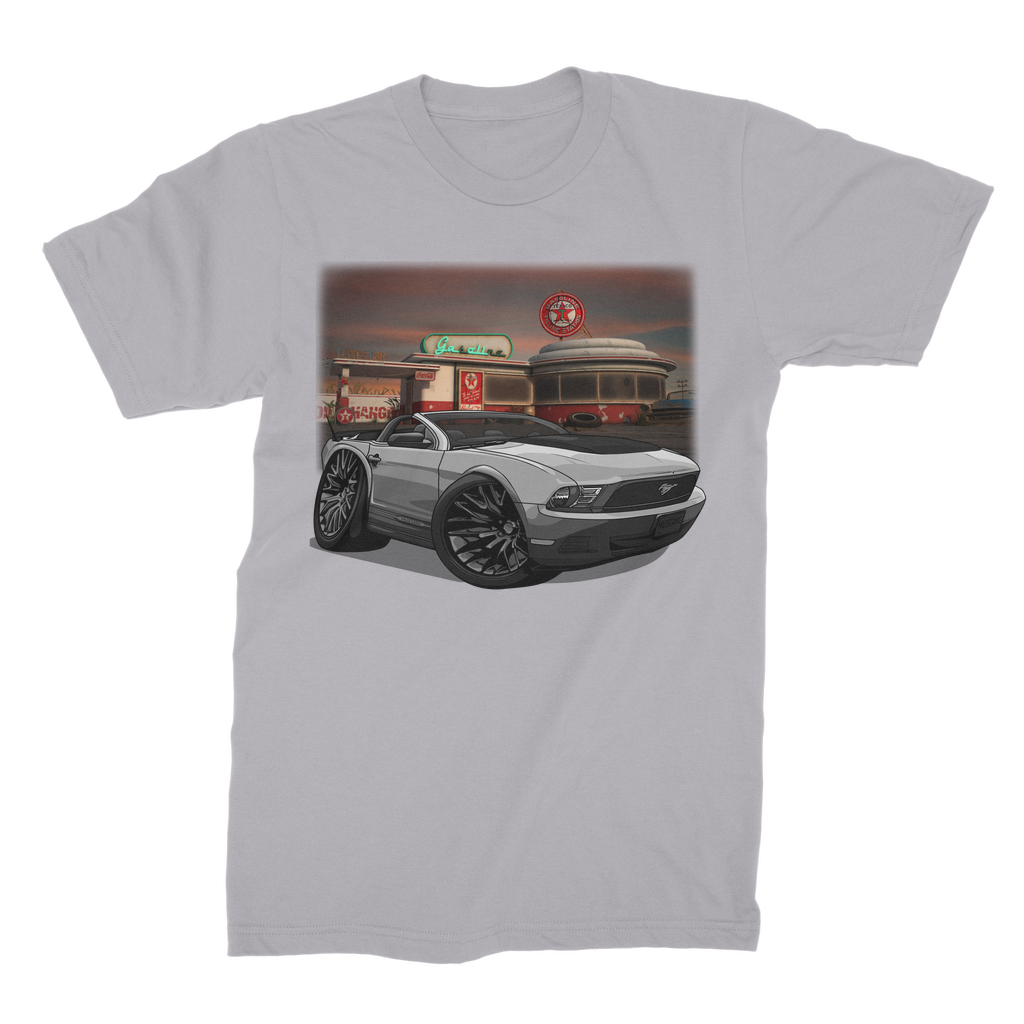 Convertible Mustang Gas Station 2 Premium Jersey Men's T-Shirt