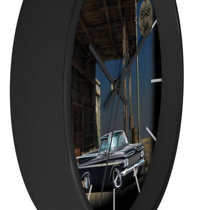 1959 El Camino Old Gas Station Wall clock