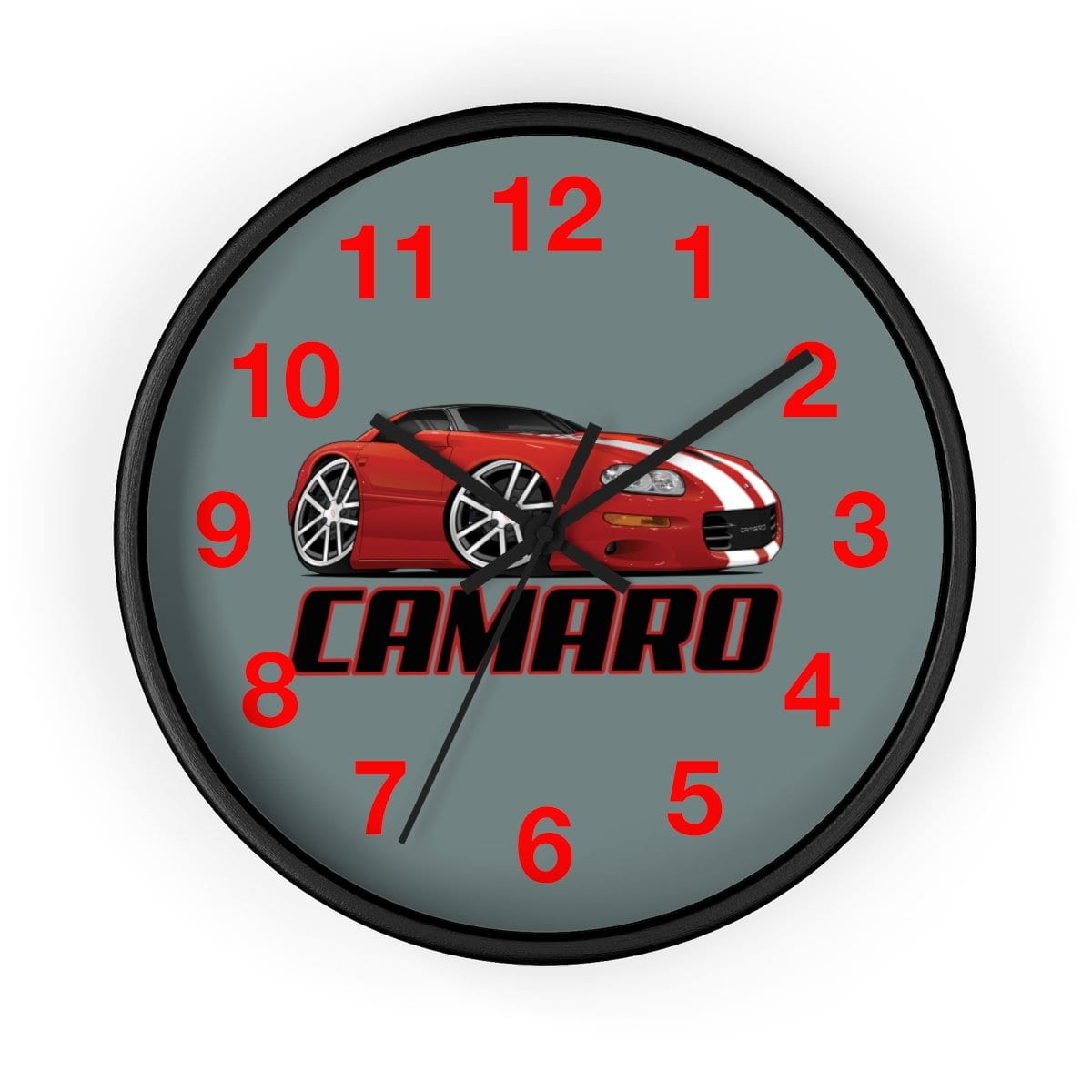 4th Generation Camaro Red White Stripes Wall clock