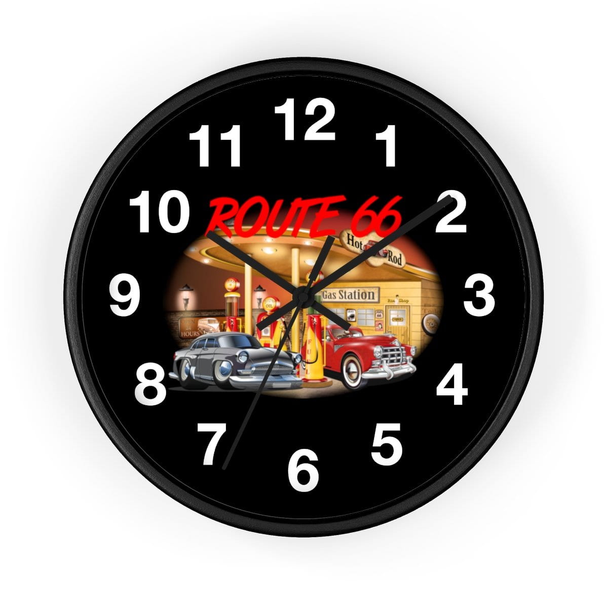 Numbered Route 66 Wall clock