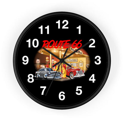 Numbered Route 66 Wall clock