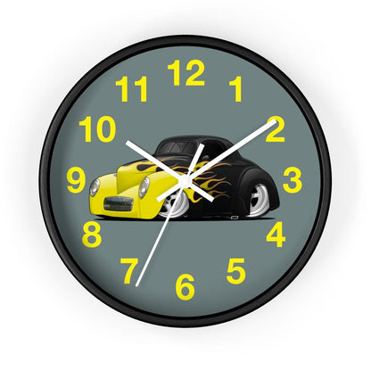 Yellow Flames Coupe Wall clock