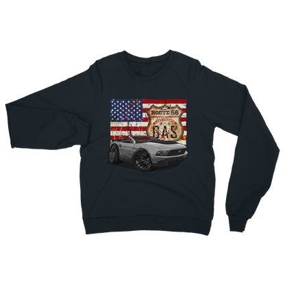 Convertible Mustang Route 66 Classic Adult Sweatshirt