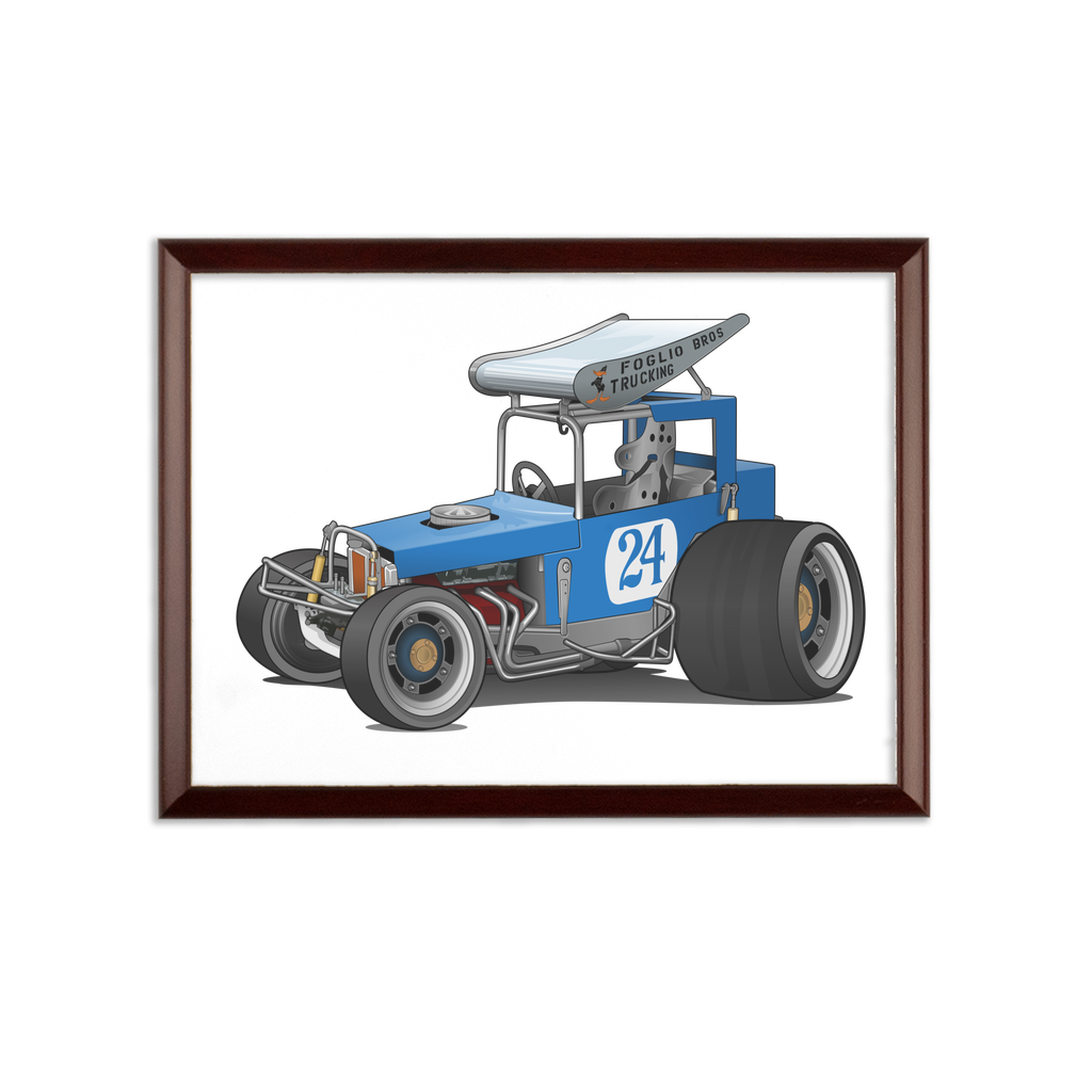 Blue Race Car Super Modified Sublimation Wall Plaque