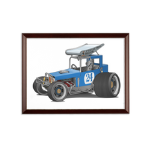 Blue Race Car Super Modified Sublimation Wall Plaque